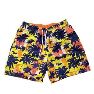 Tommy Bahama Reversible Swim Shorts Mens‎ Large Palm Print Nylon Trunks Beach